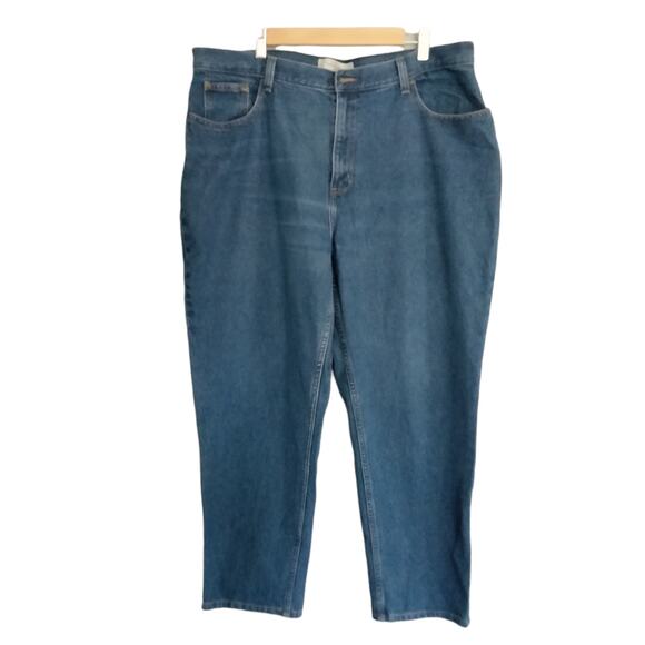 Vintage LL Bean Sz 18W 'Double L' Relaxed Fit Mom Jeans High Rise Rigid Denim - Picture 1 of 6